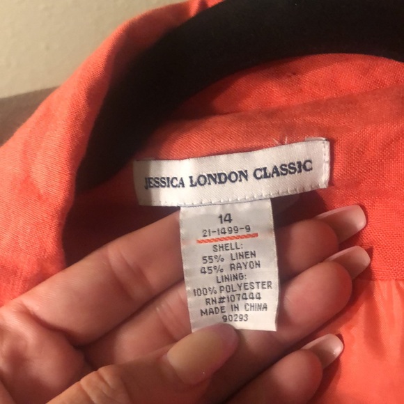 Coral linen blazer - Picture 3 of 3